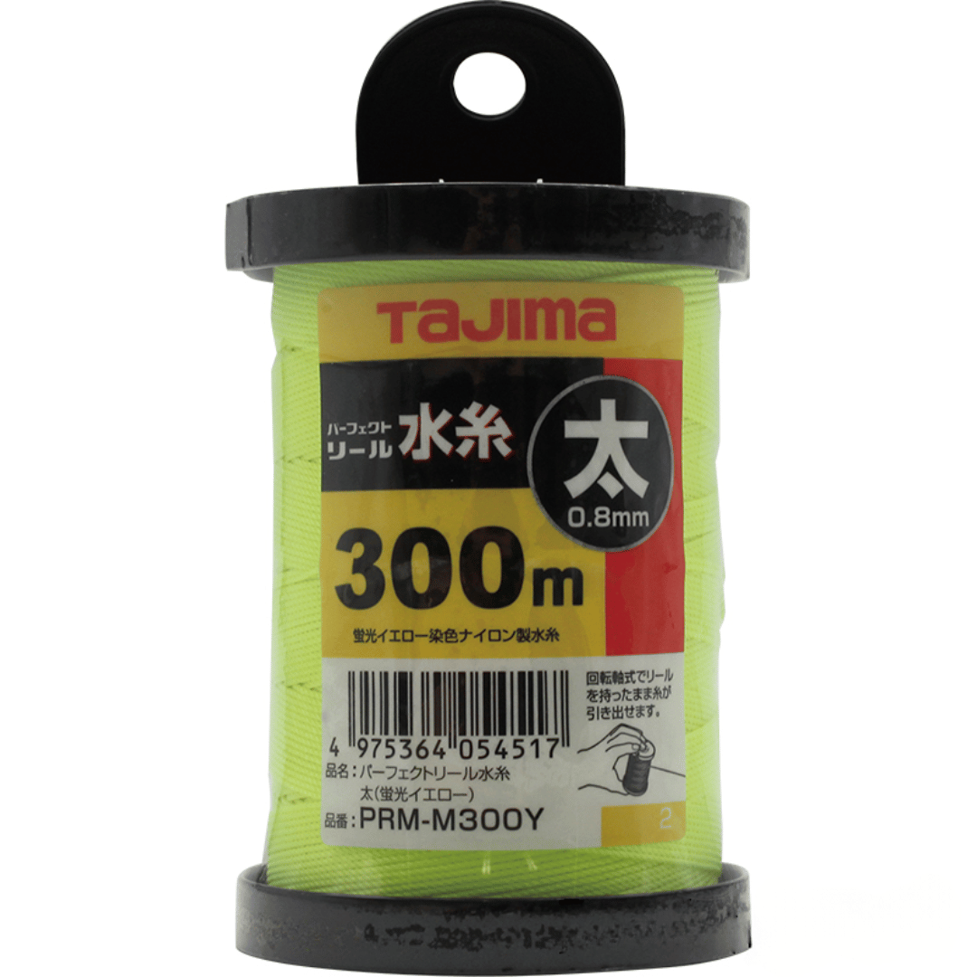 TAJIMA パーフェクトリール水糸　蛍光イエロー太　φ０．８ PRM-M300Y