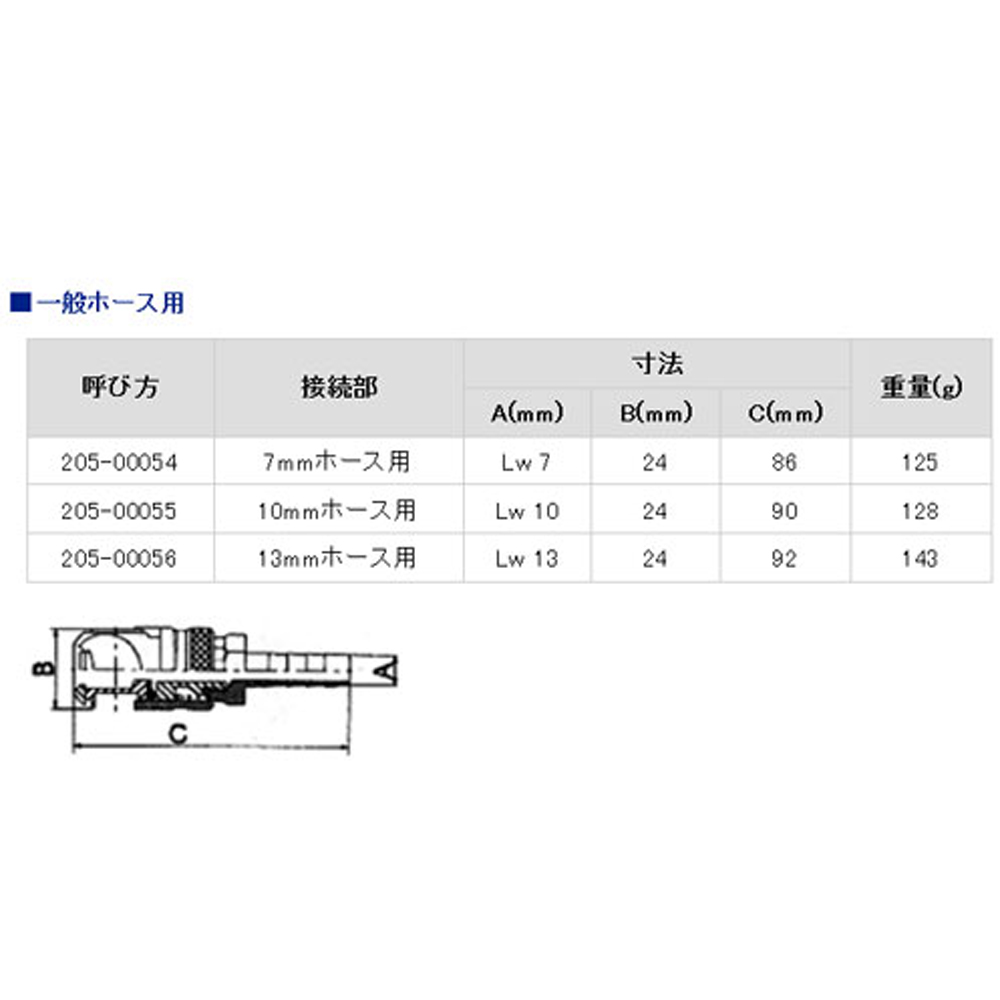 スイングカプラパージ付　ＬＷ１０  205-00785